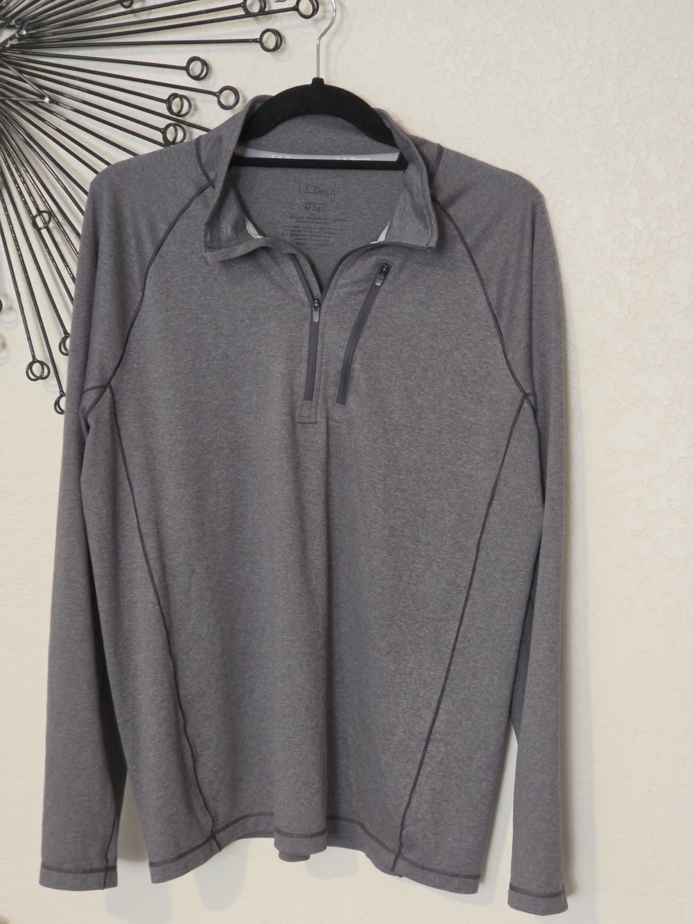L.L. Bean Men's Gray Quarter-Zip Lightweight Jacket